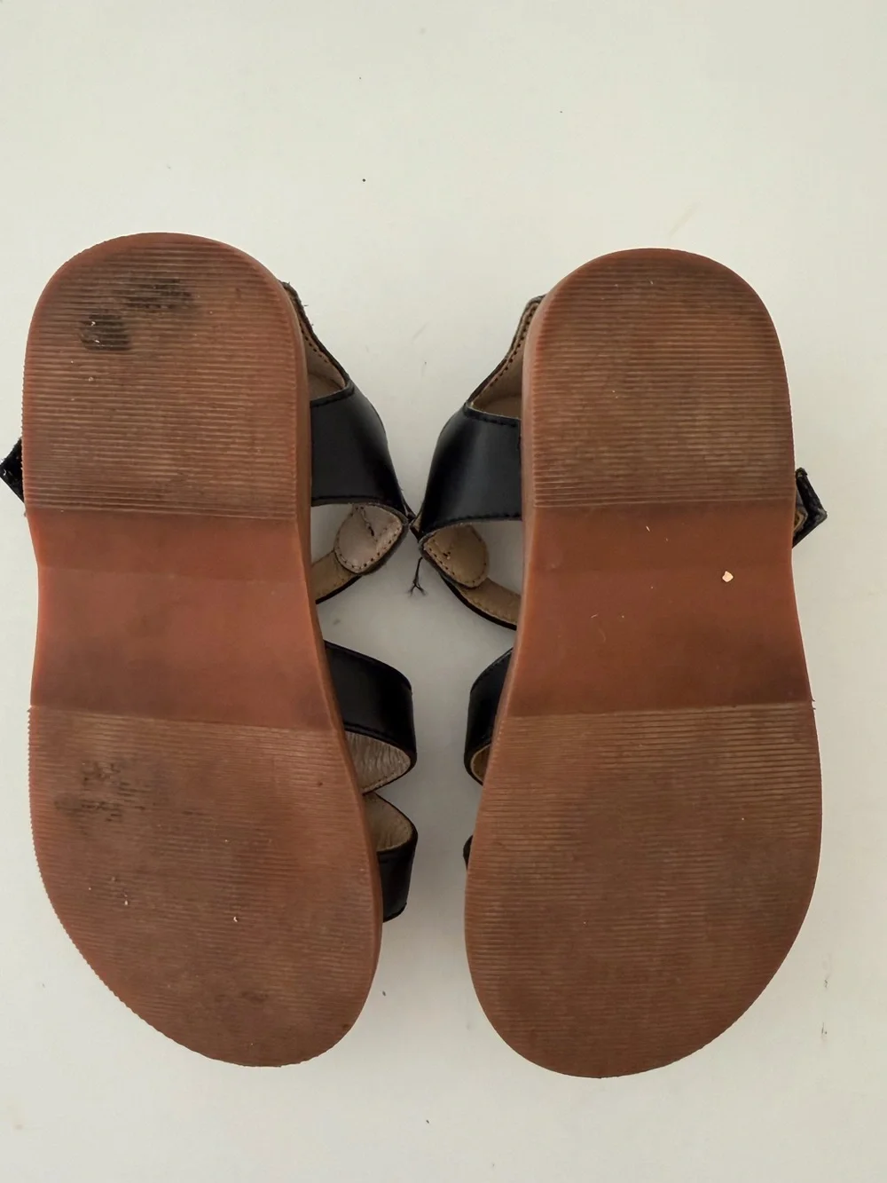 Little girls black sandals